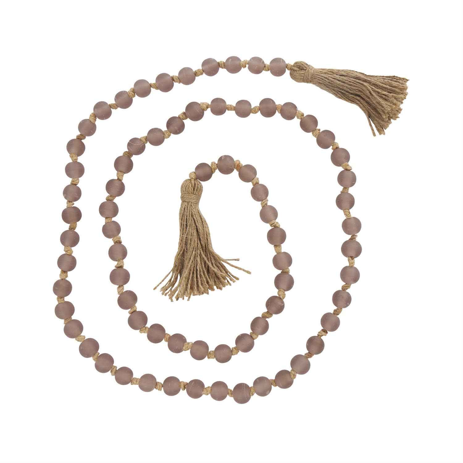 Taupe Glass Beads 83"L