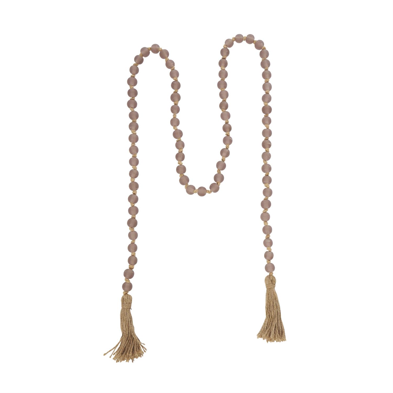Taupe Glass Beads 83"L