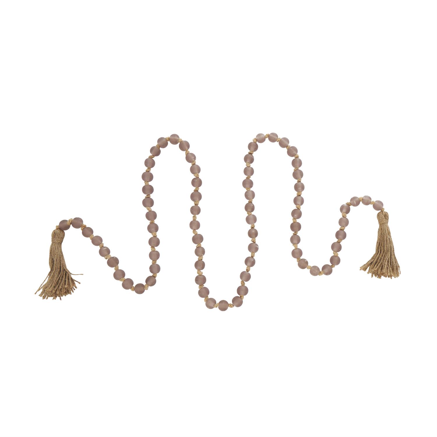 Taupe Glass Beads 83"L