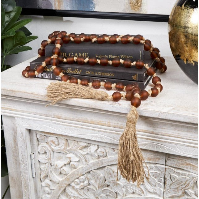 Brown Glass Beads 83"L