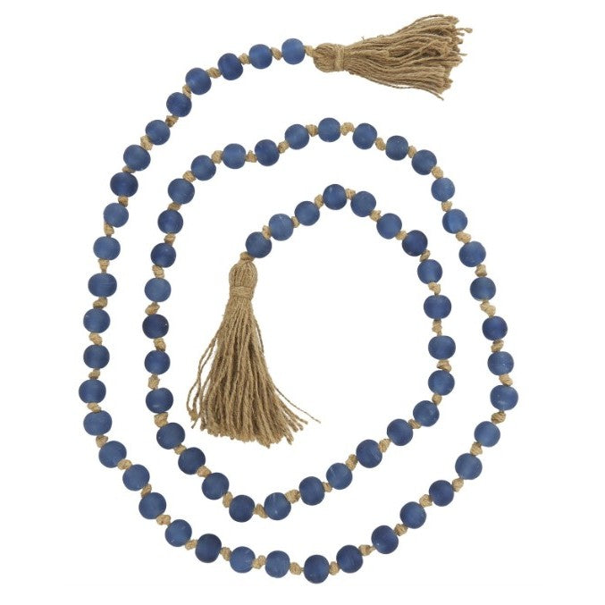 Blue Glass Beads 83"L