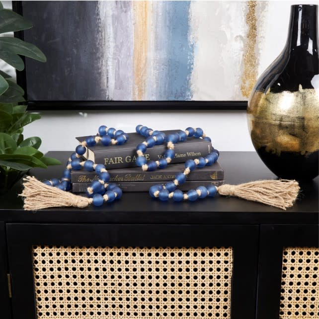 Blue Glass Beads 83"L