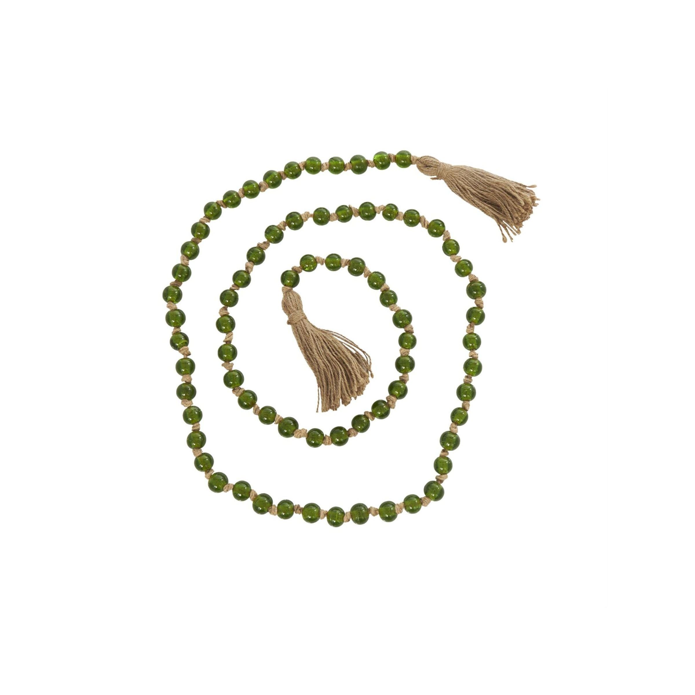 Green Glass Beads 87"L