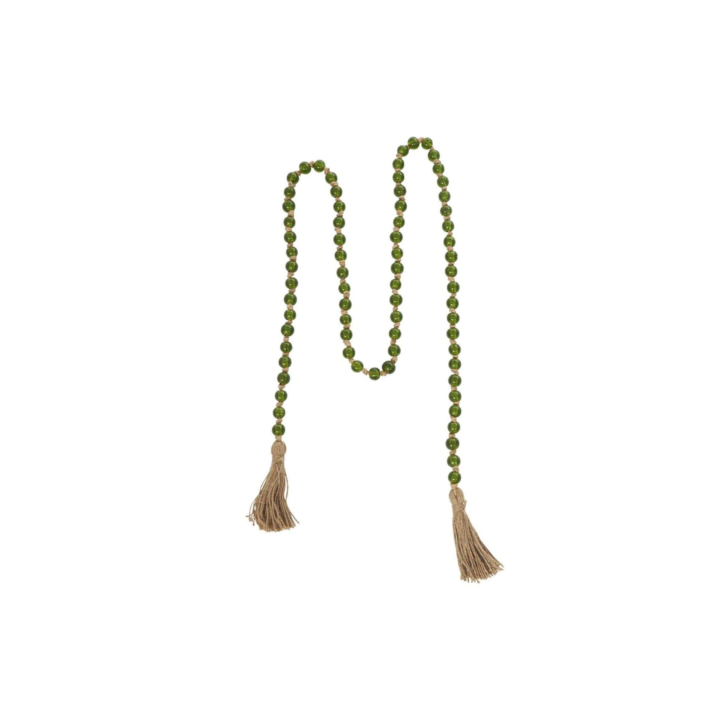Green Glass Beads 87"L