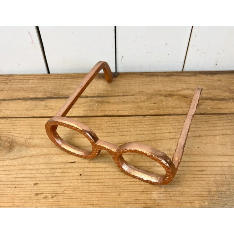 Gold Metal Eyeglasses Sculpture 8"W x 3"H