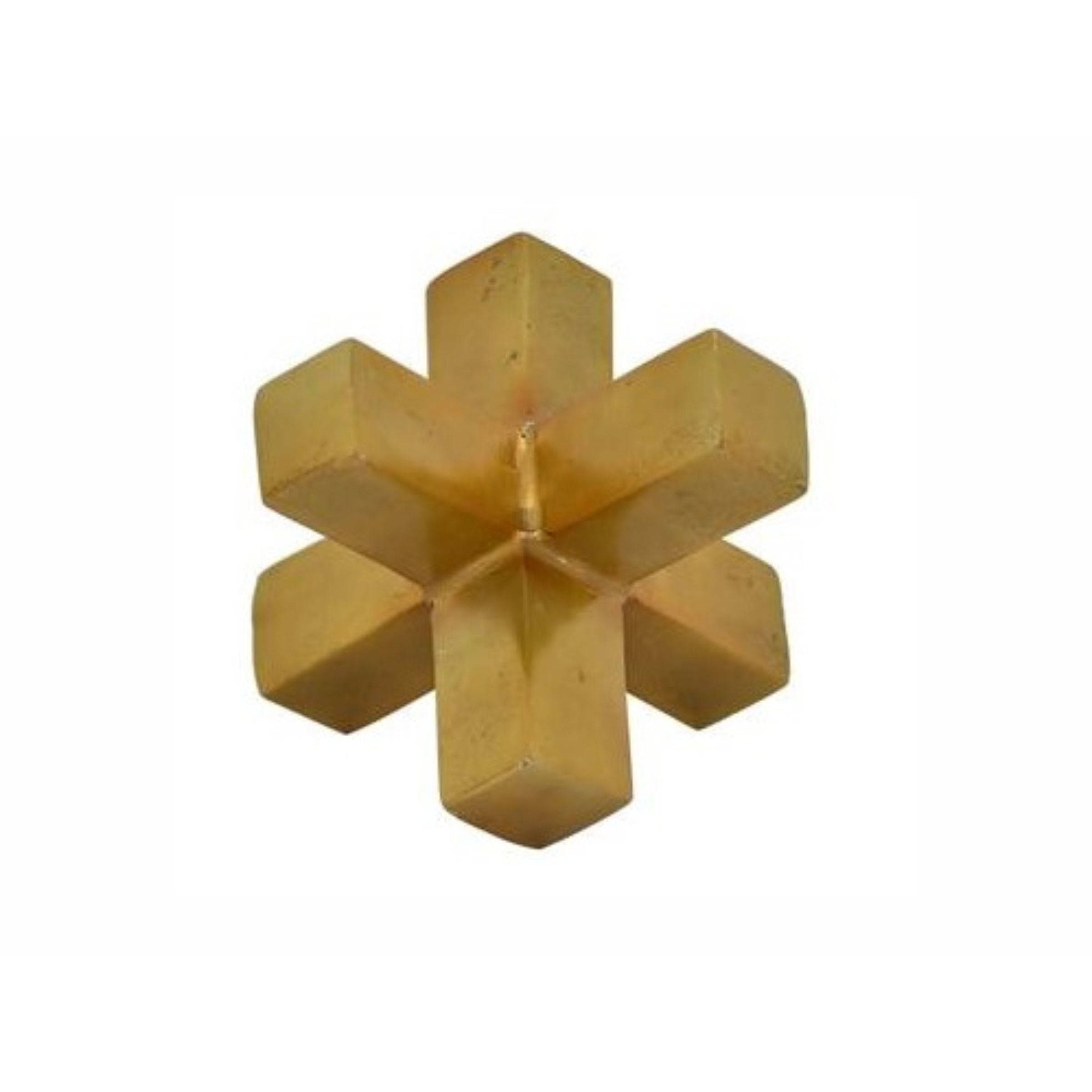 Gold Metal Jacks Sculpture 8"W x 8"H