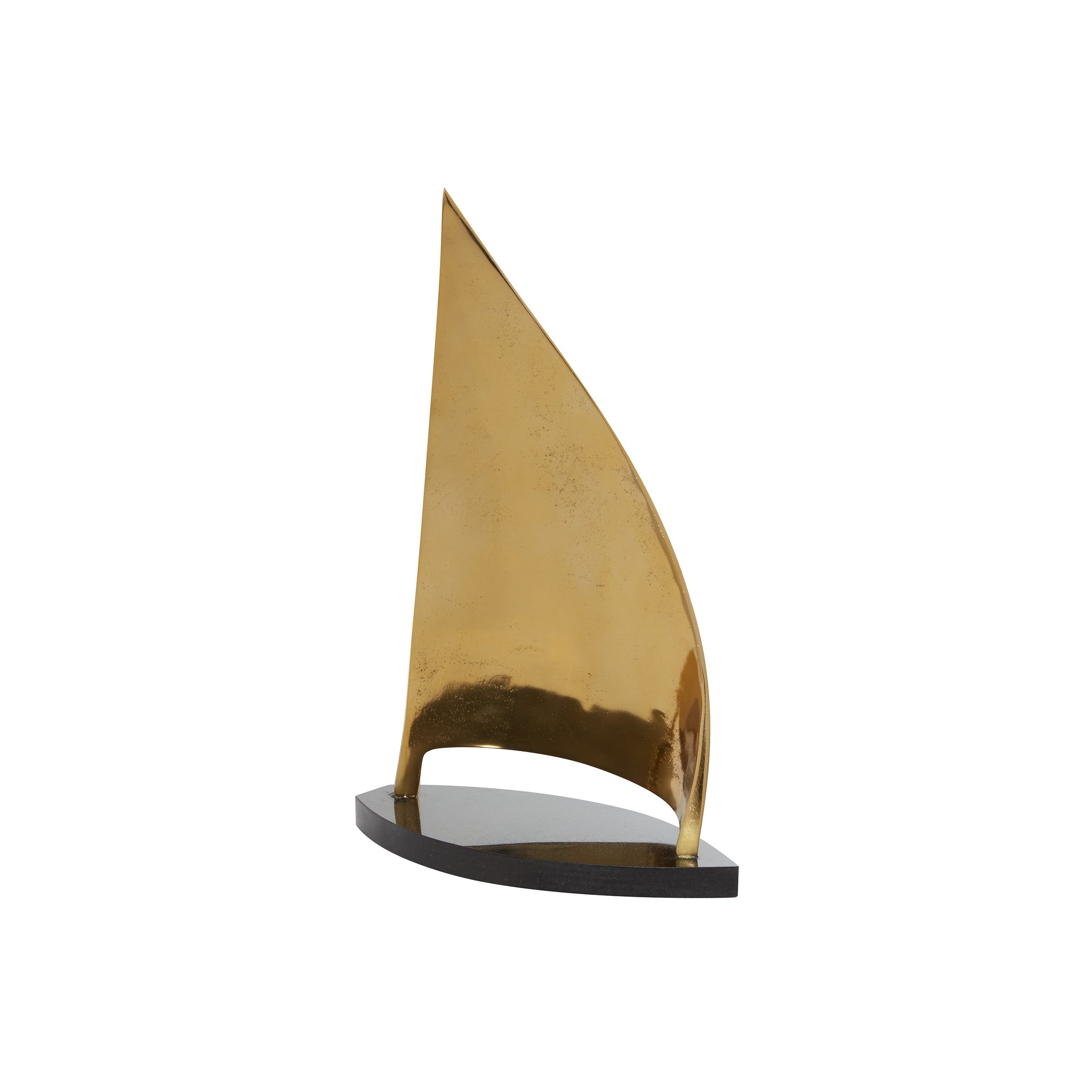 Small Gold Metal Sailboat 12"W x 17"H