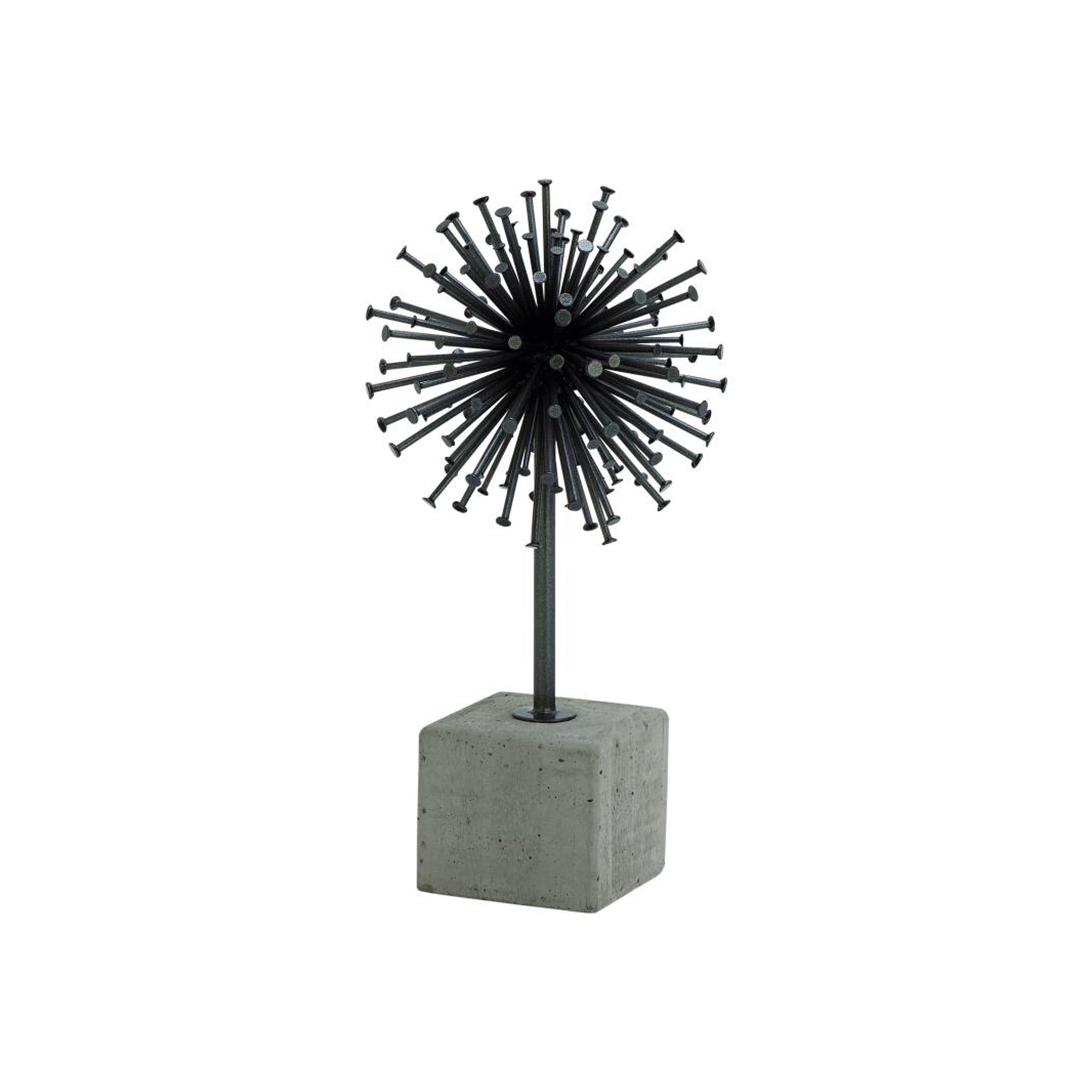Metal and Concrete Nail Star Sculpture 7"W x 13"H