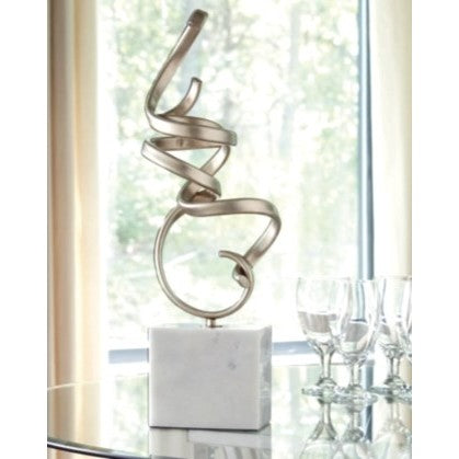 Champagne Twist Metal Sculpture 7"W x 4"D x 21"H