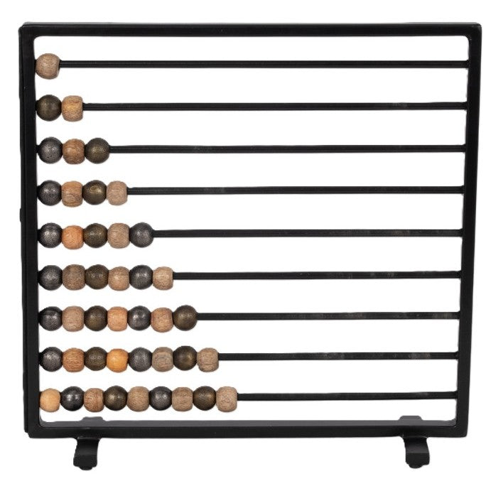 Black Metal Decorative Abacus Decor 15"W x 14"H