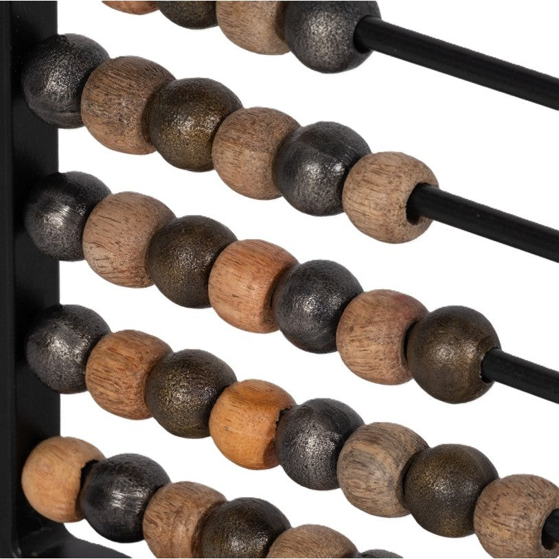 Black Metal Decorative Abacus Decor 15"W x 14"H