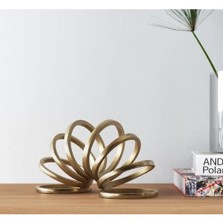 Gold Metal Slinky Sculpture 11"L x 6"H