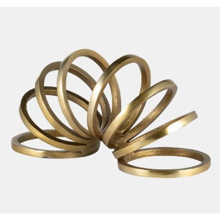 Gold Metal Slinky Sculpture 11"L x 6"H