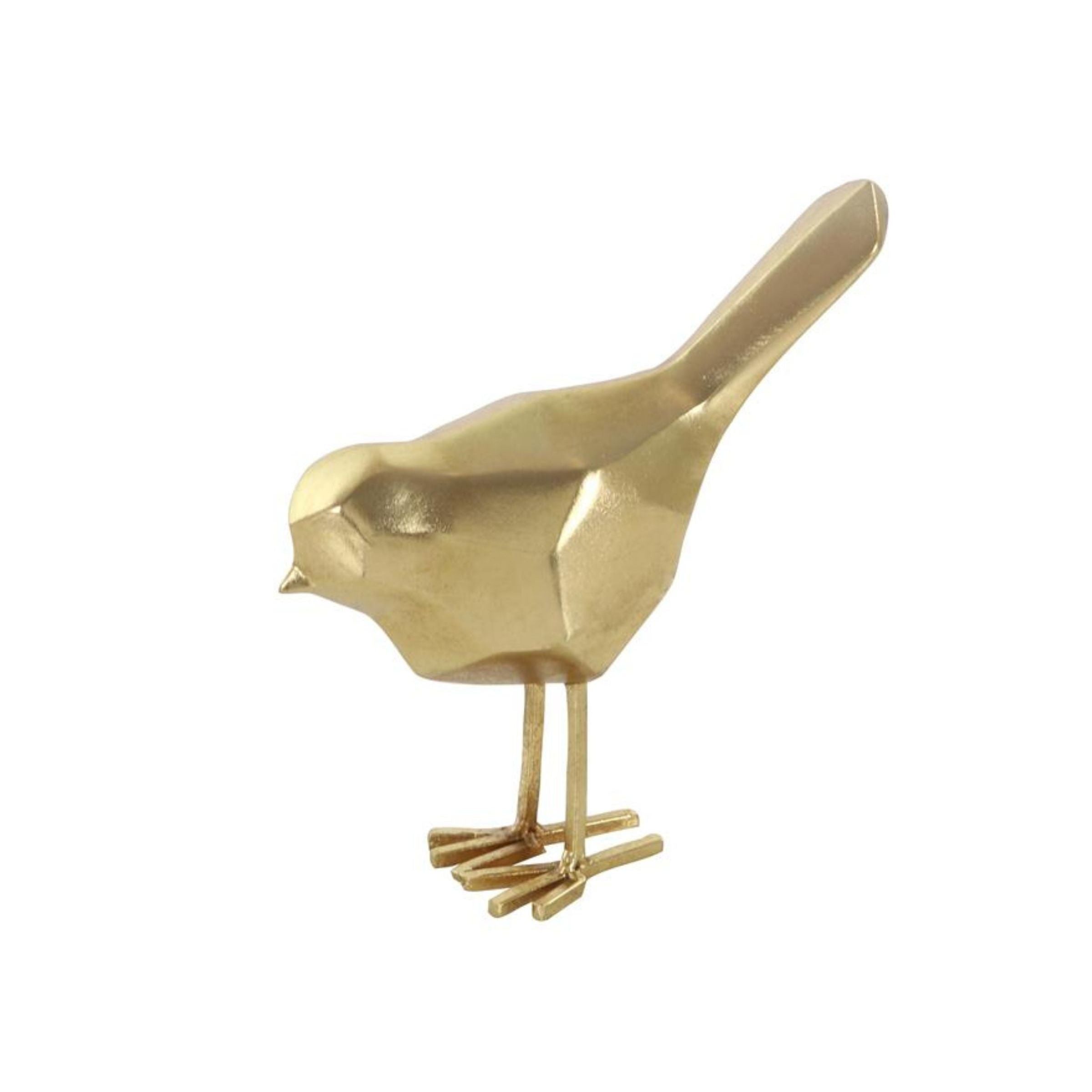 Set of 2 Gold Metal Bird Sculptures 7/8"H