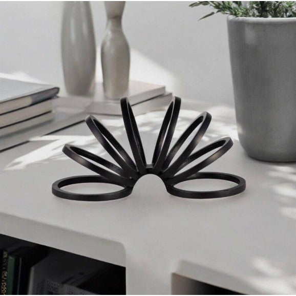 Black Metal Slinky Sculpture 11"L x 6"H