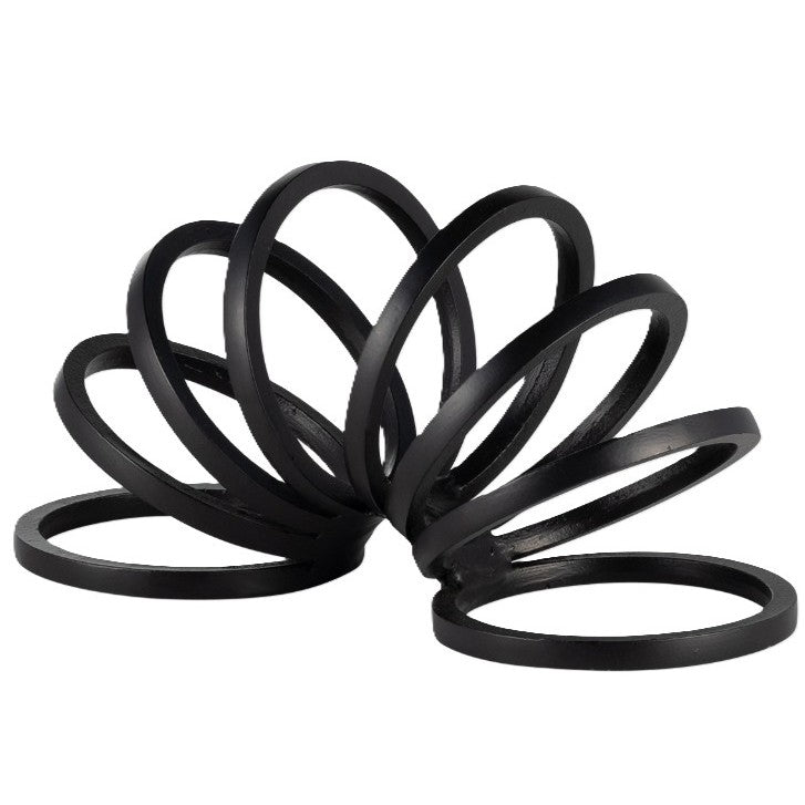 Black Metal Slinky Sculpture 11"L x 6"H