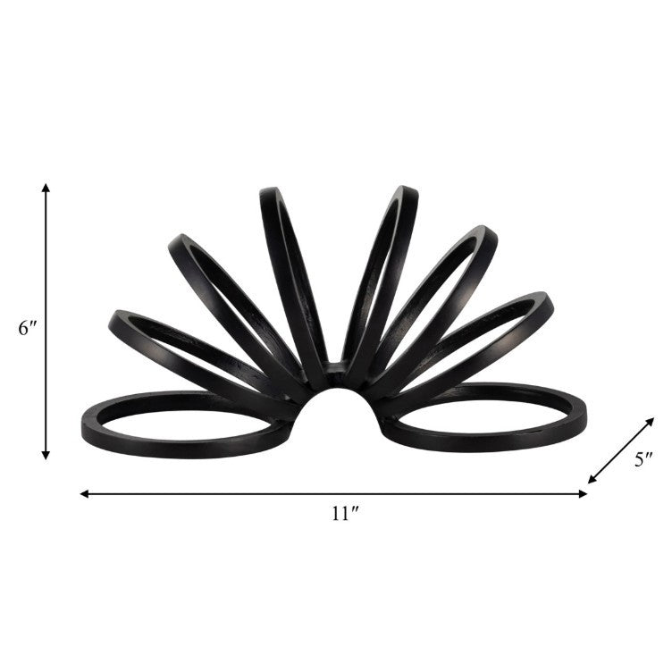 Black Metal Slinky Sculpture 11"L x 6"H