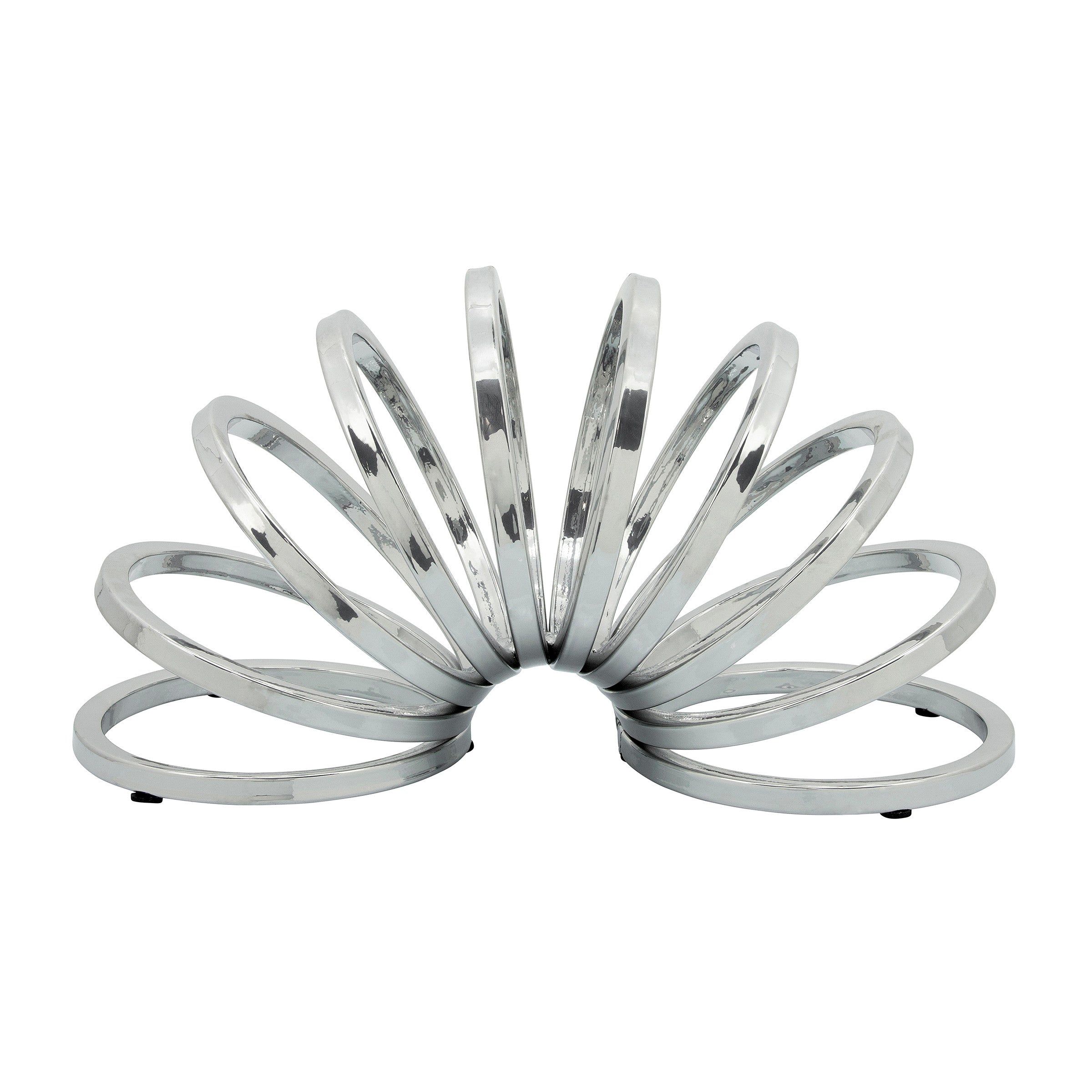 Silver Metal Slinky Sculpture 16"W x 8"H