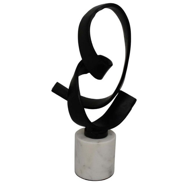 Black Metal Swirl Sculpture 5.5"W x 12.5"H