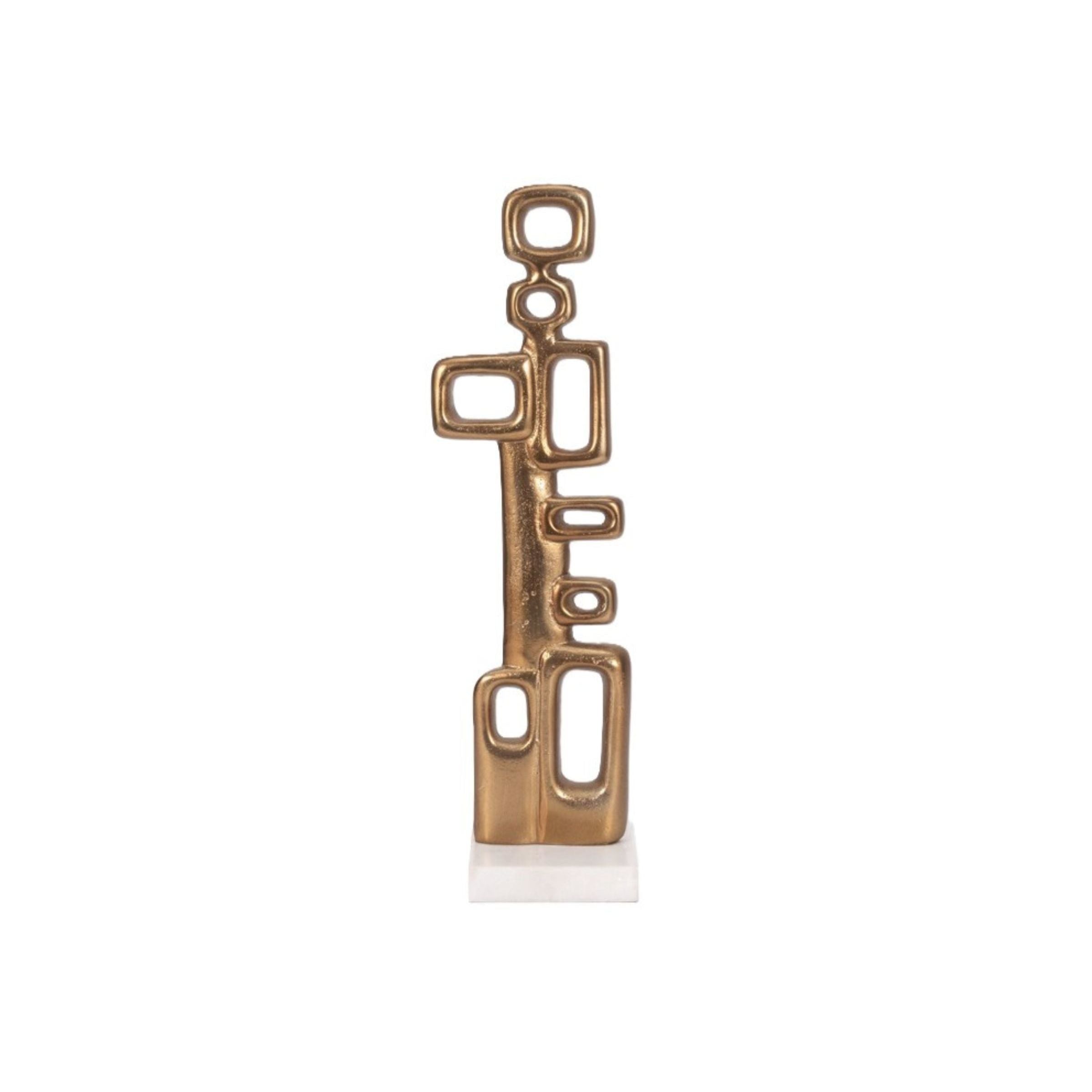 Gold Metal Abstract Sculpture 5"W x 21"H