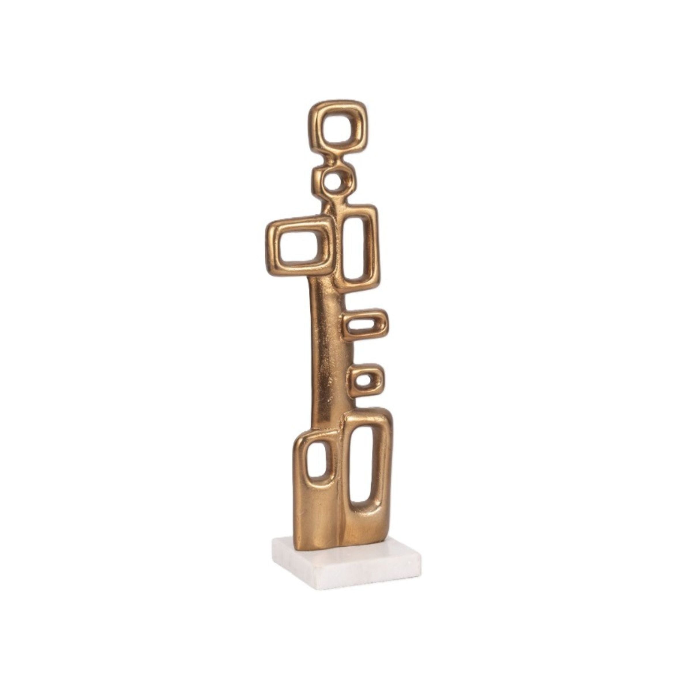 Gold Metal Abstract Sculpture 5"W x 21"H