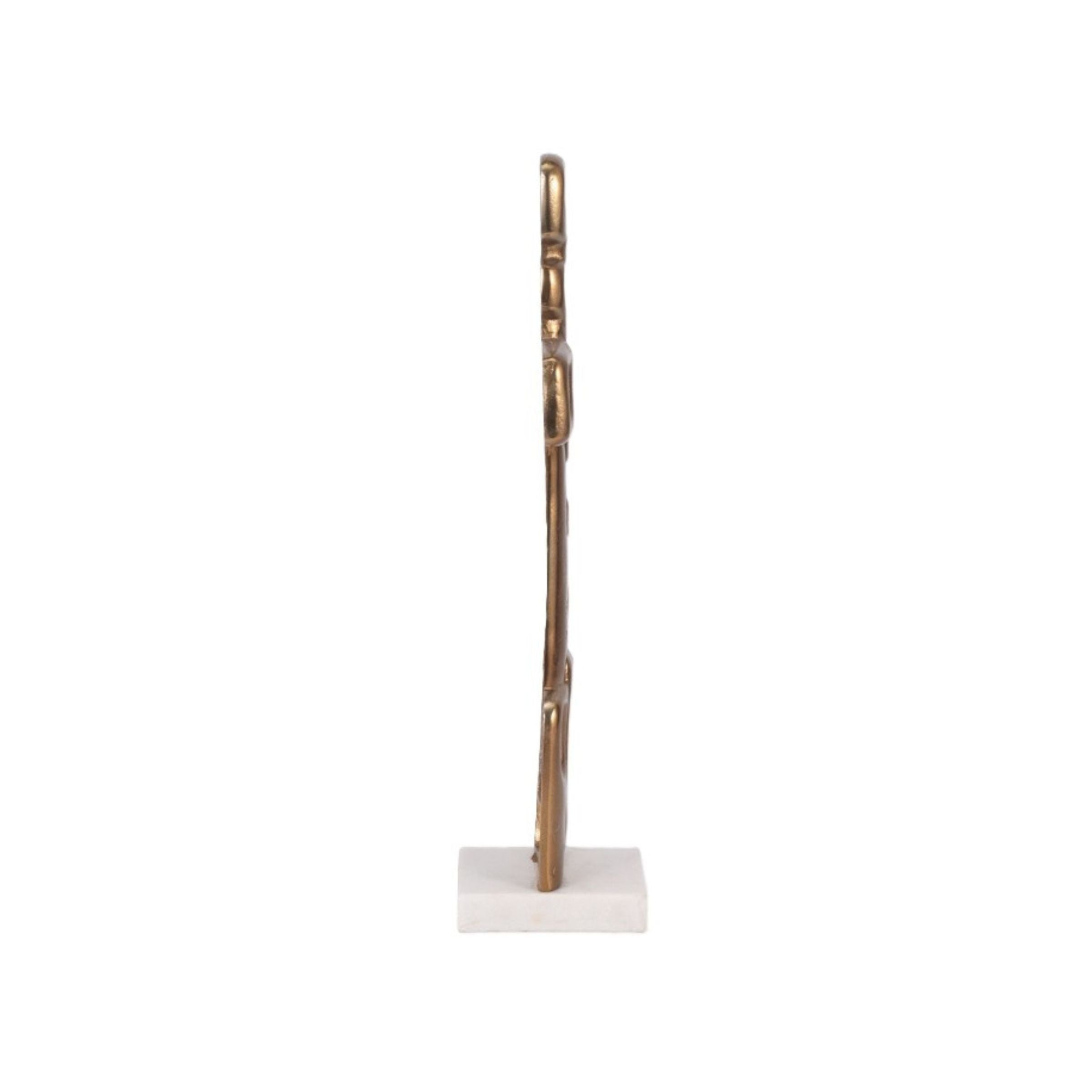 Gold Metal Abstract Sculpture 5"W x 21"H