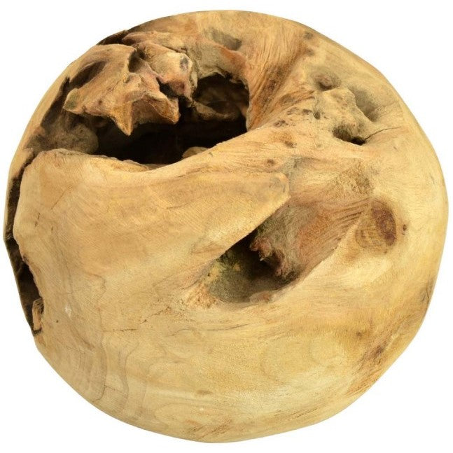 Teak Wood Orb 4"W x 4"H