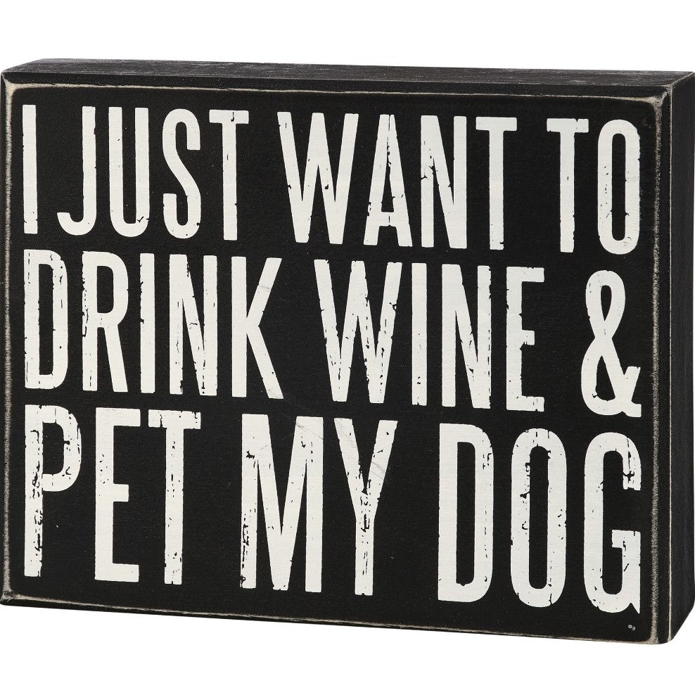Pet My Dog Box Sign 8"W x 6.5"H