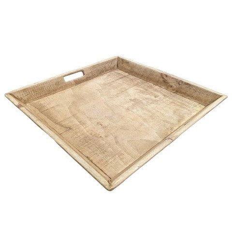 Natural Serving Tray with Handles 24"W x 24"D