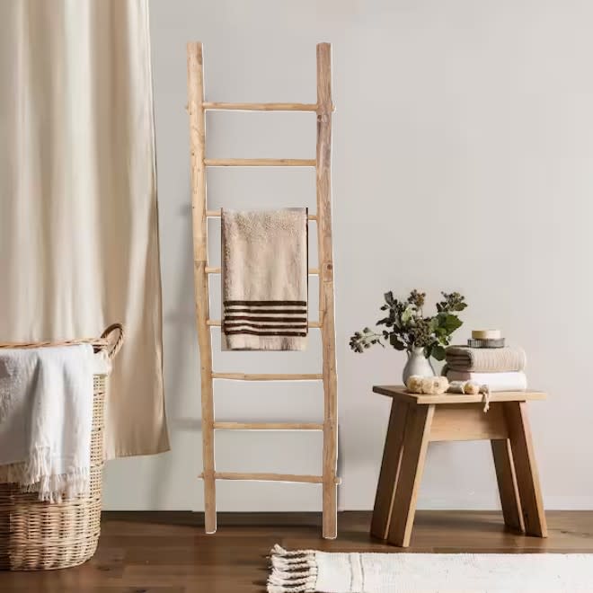 Teakwood Ladder 19"W x 76"H