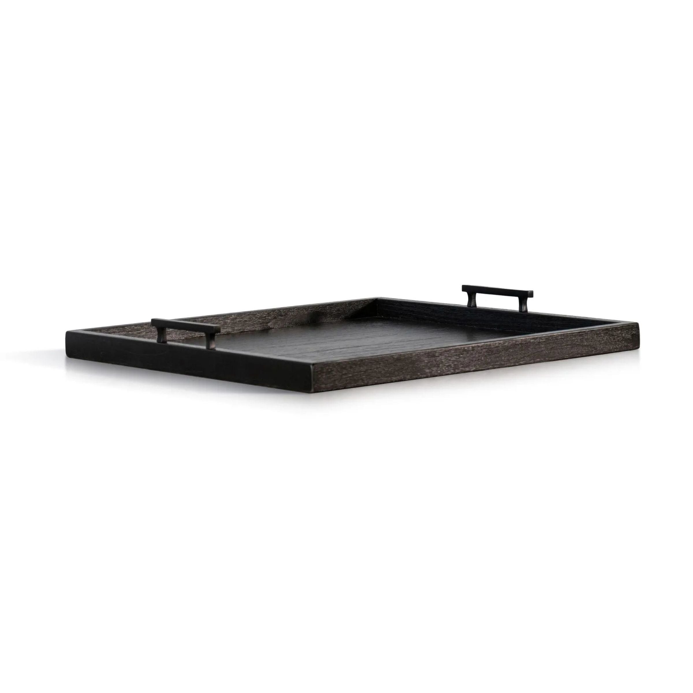 Umbra Wood Ottoman Tray With Metal Handles 24"W x 24"L