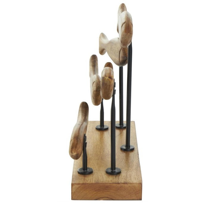 Mango Wood Fish Sculpture 17"W x 10"H