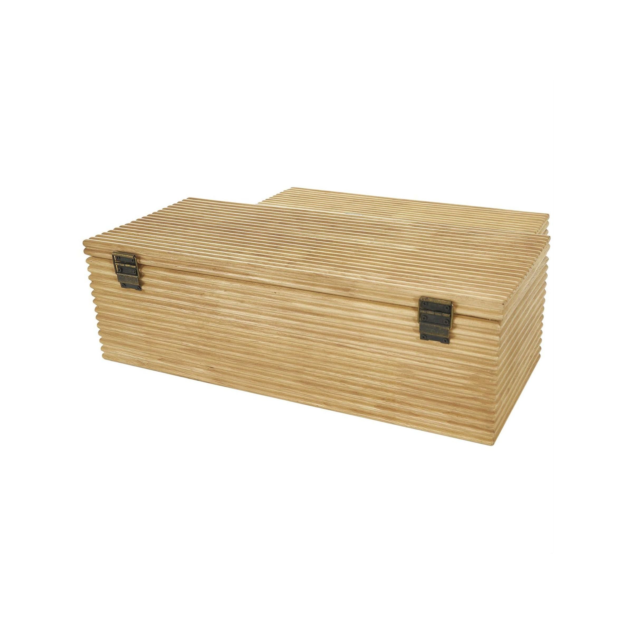 Set of 2 Natural Wood Boxes 16/19"