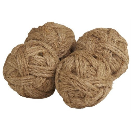 Set of 4 Brown Jute Orbs 4"