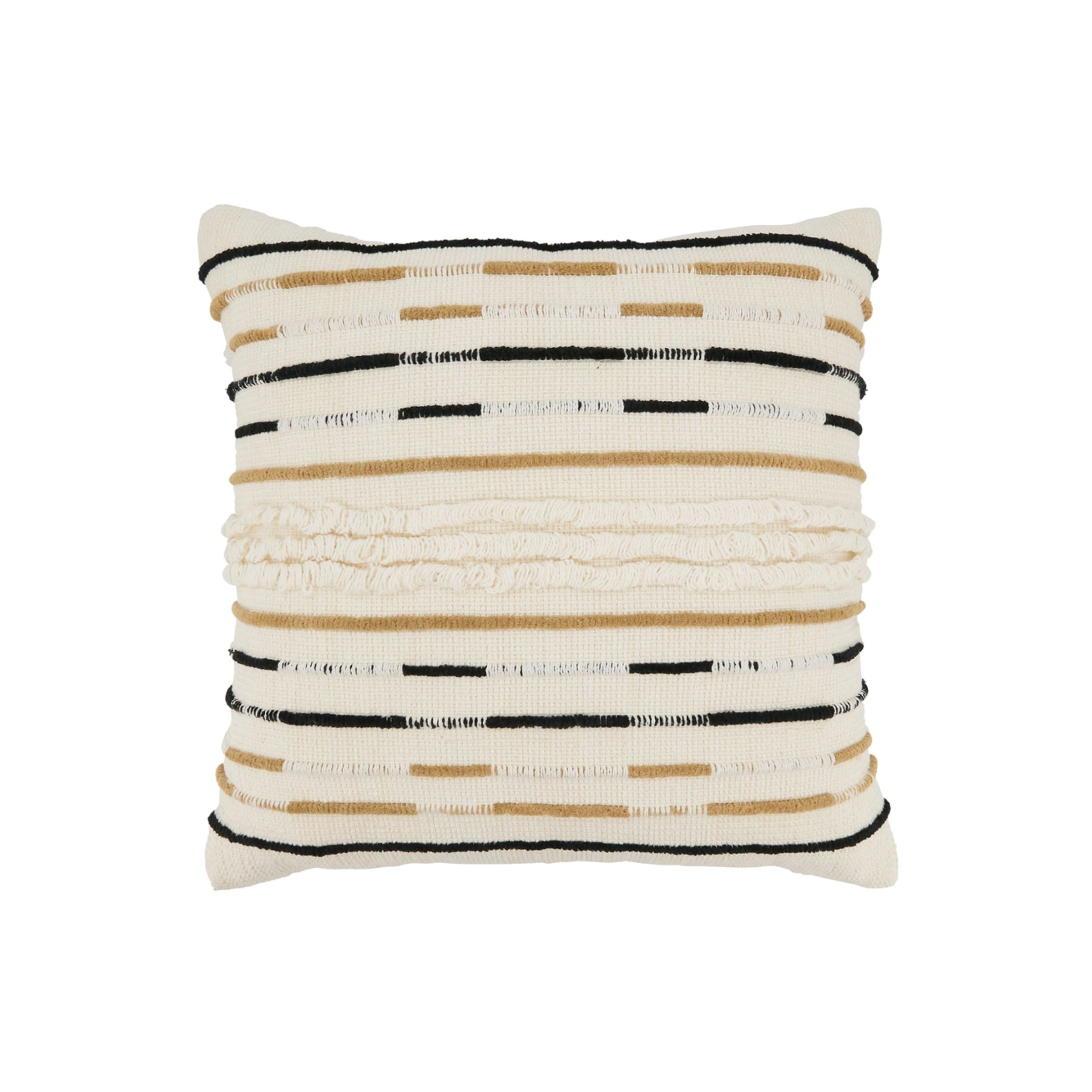 Ivory Corded Poly Pillow 18"W x 18"H