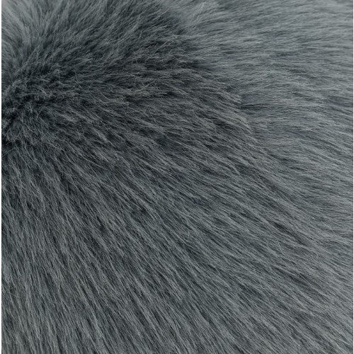 Taupe Faux Fox Hair Round Feather Pillow 12"W x 12"H