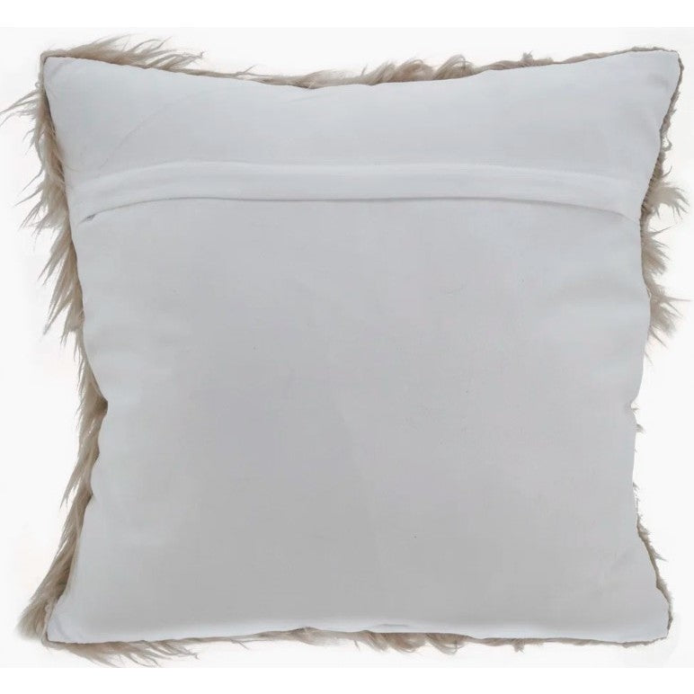 Natural Faux Fur Poly Pillow 18"W x 18"H