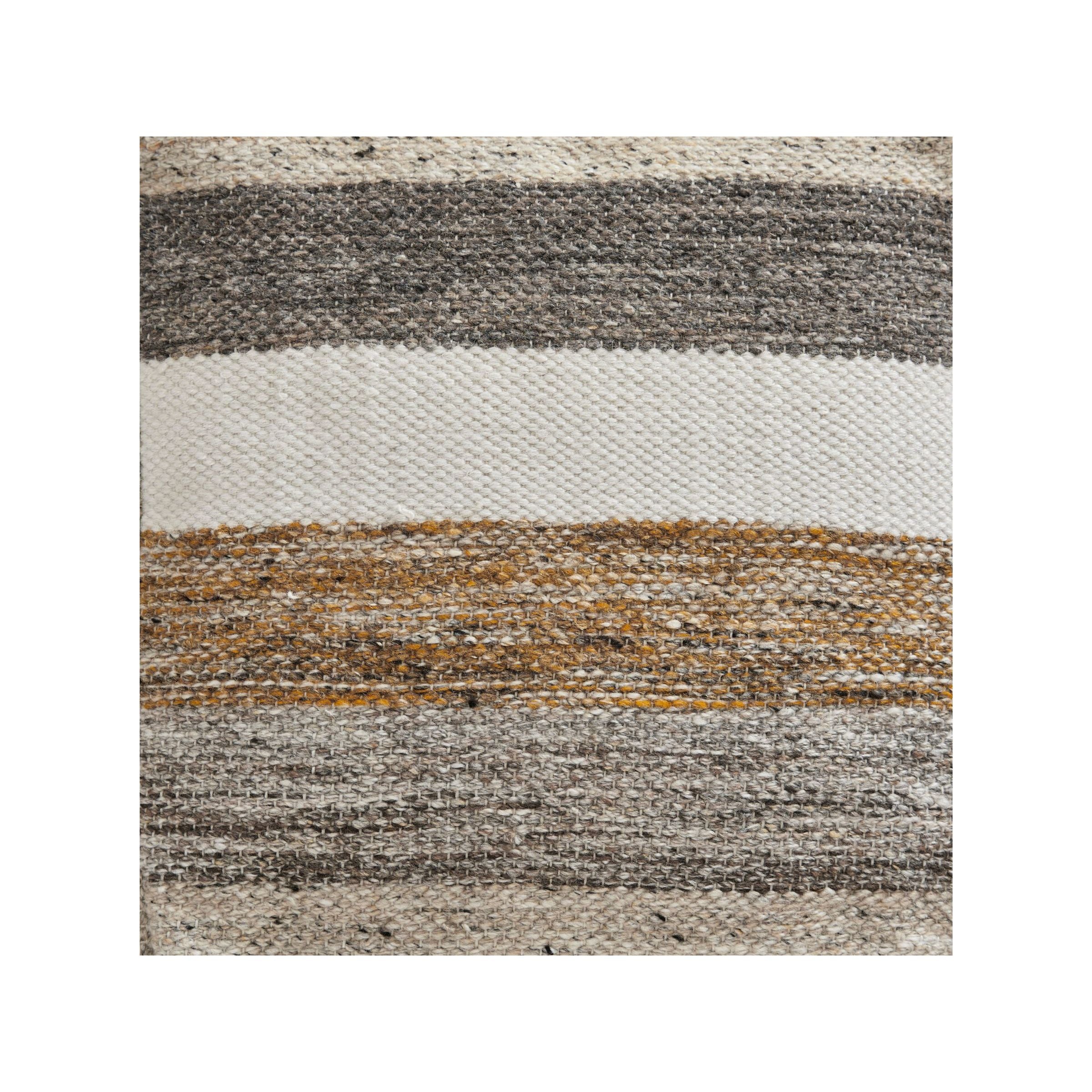 Earthy Multi Stripe Pouf 16"W x 16"H
