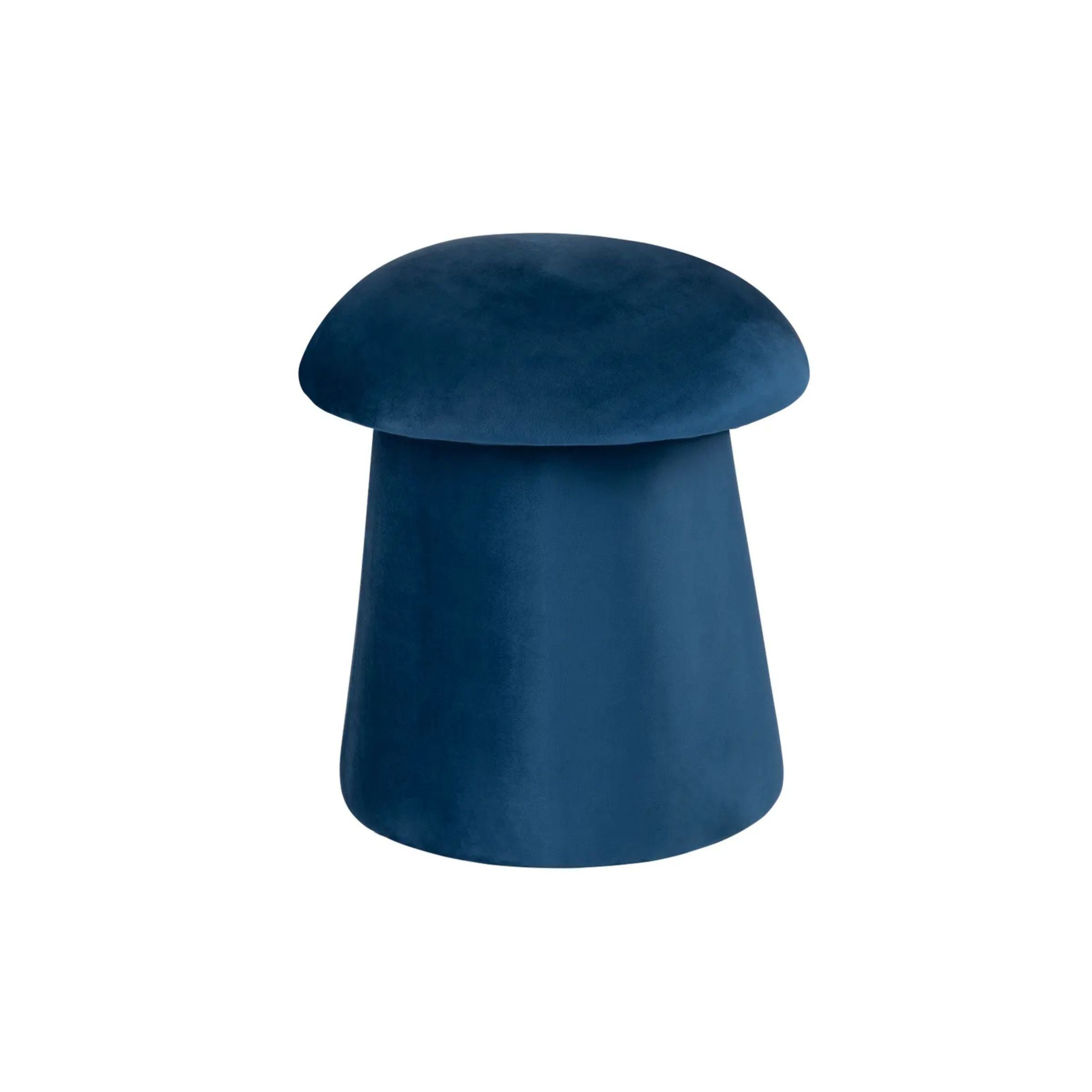 Navy Velvet Mushroom Storage Pouf 17.5"W x 20"H