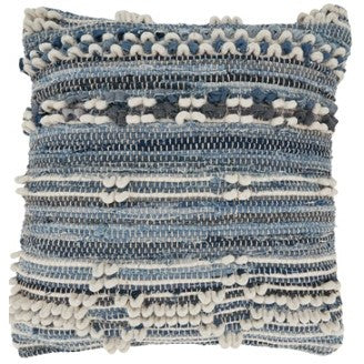 Denim and Ivory Chindi Poly Pillow 20"W x 20"H