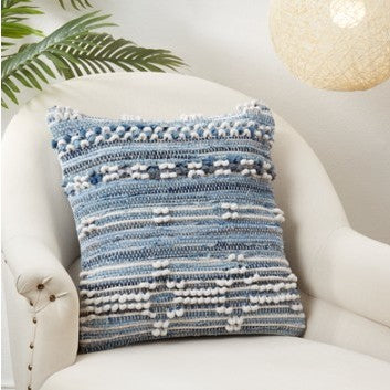 Denim and Ivory Chindi Poly Pillow 20"W x 20"H