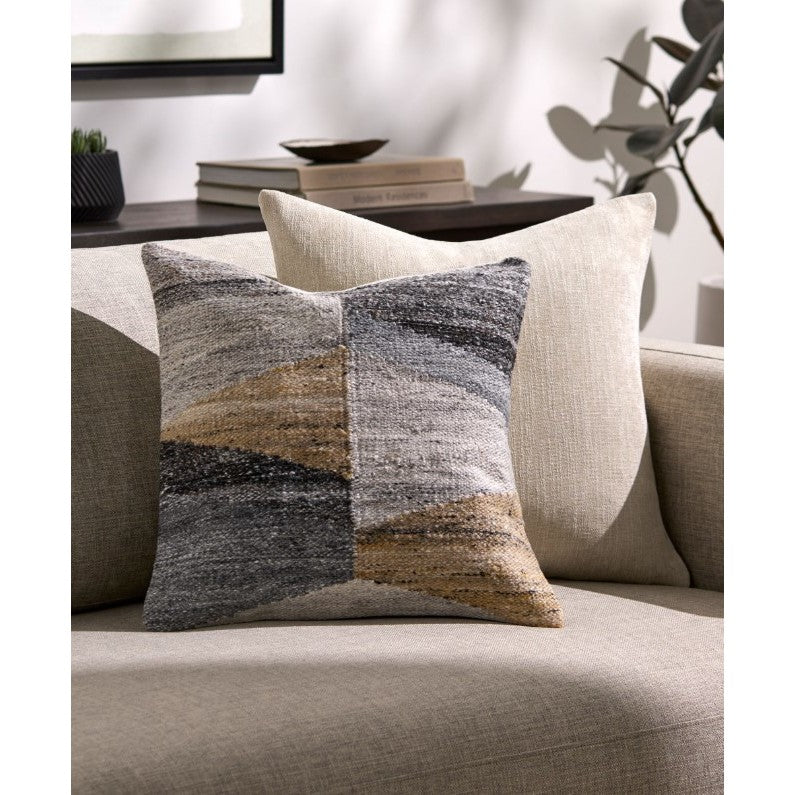 Woven Geometric Multi Outdoor Poly Pillow 18"W X 18"H