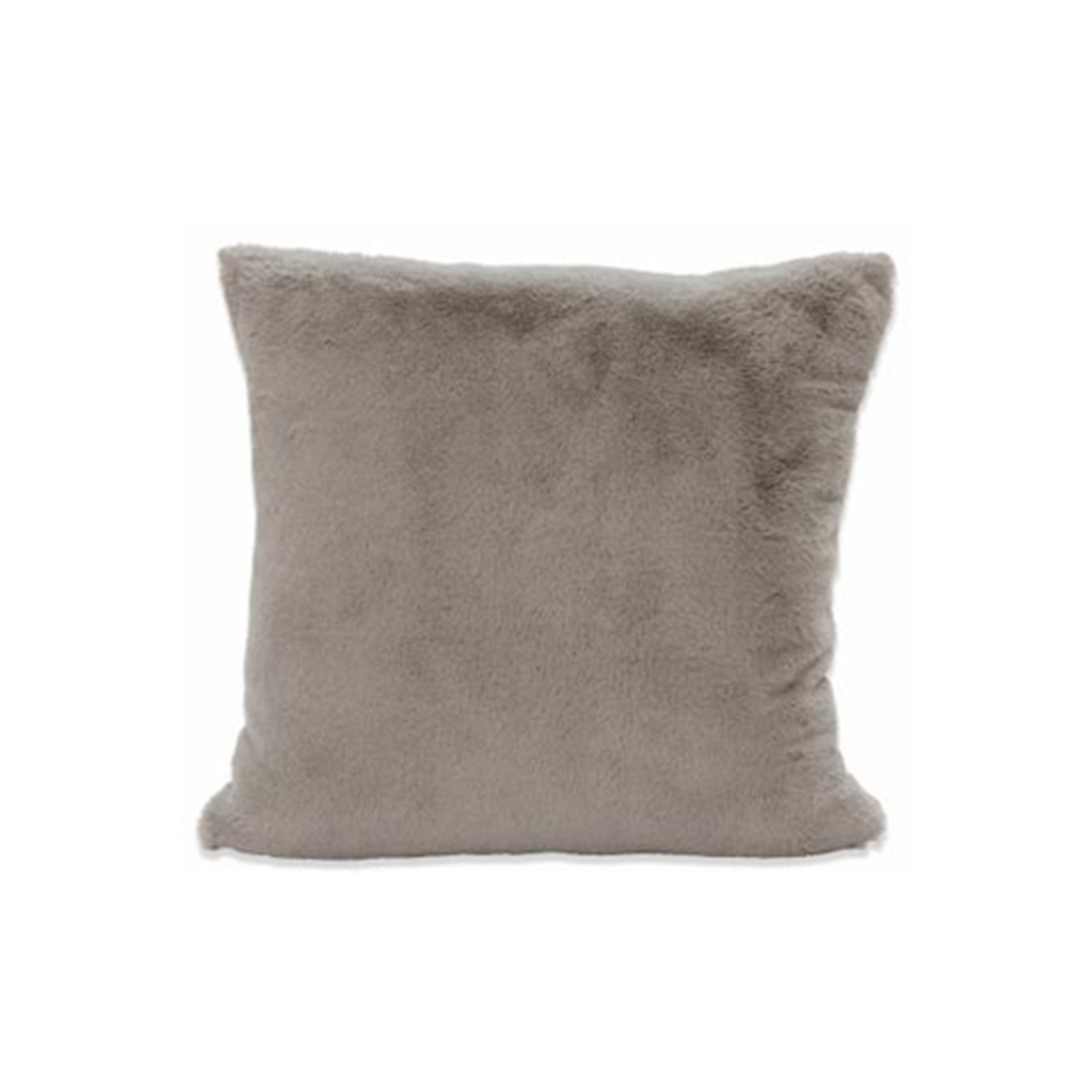 Grey Faux Rabbit Fur Poly Pillow 20"W x 20"H