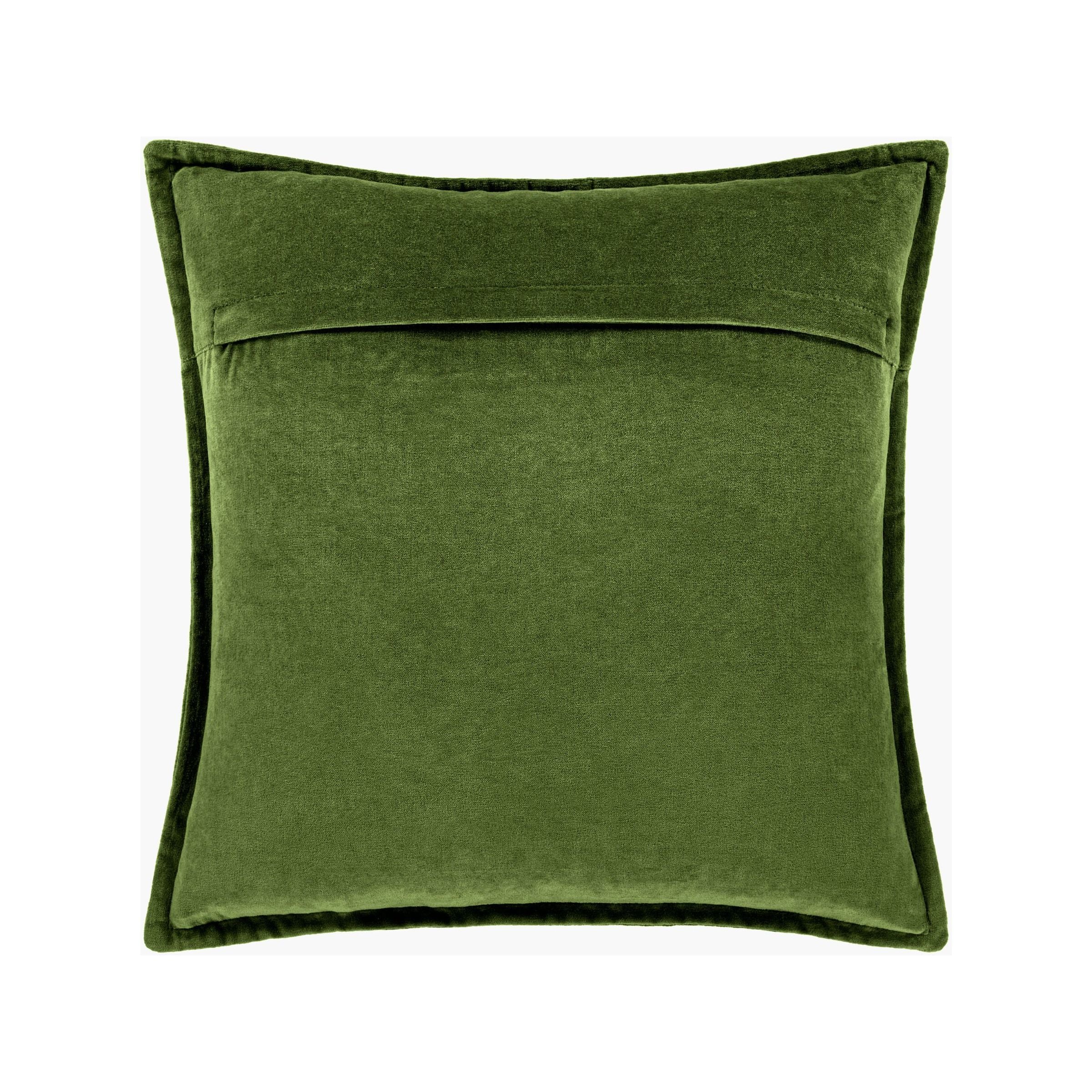 Green Velvet Poly Pillow 18"W x 18"H