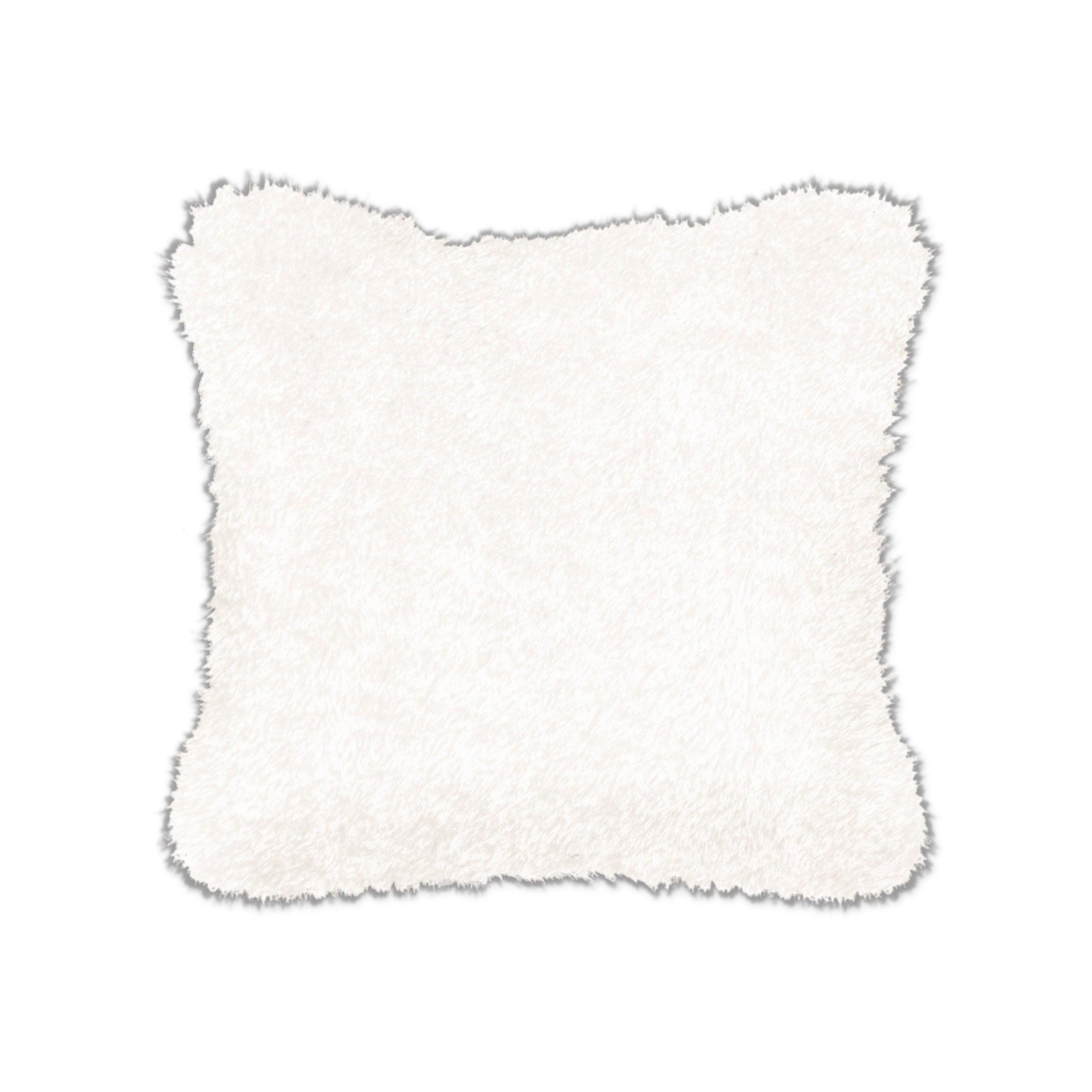 Eggshell Frosted Faux Fur Poly Pillow 17"W x 17"H