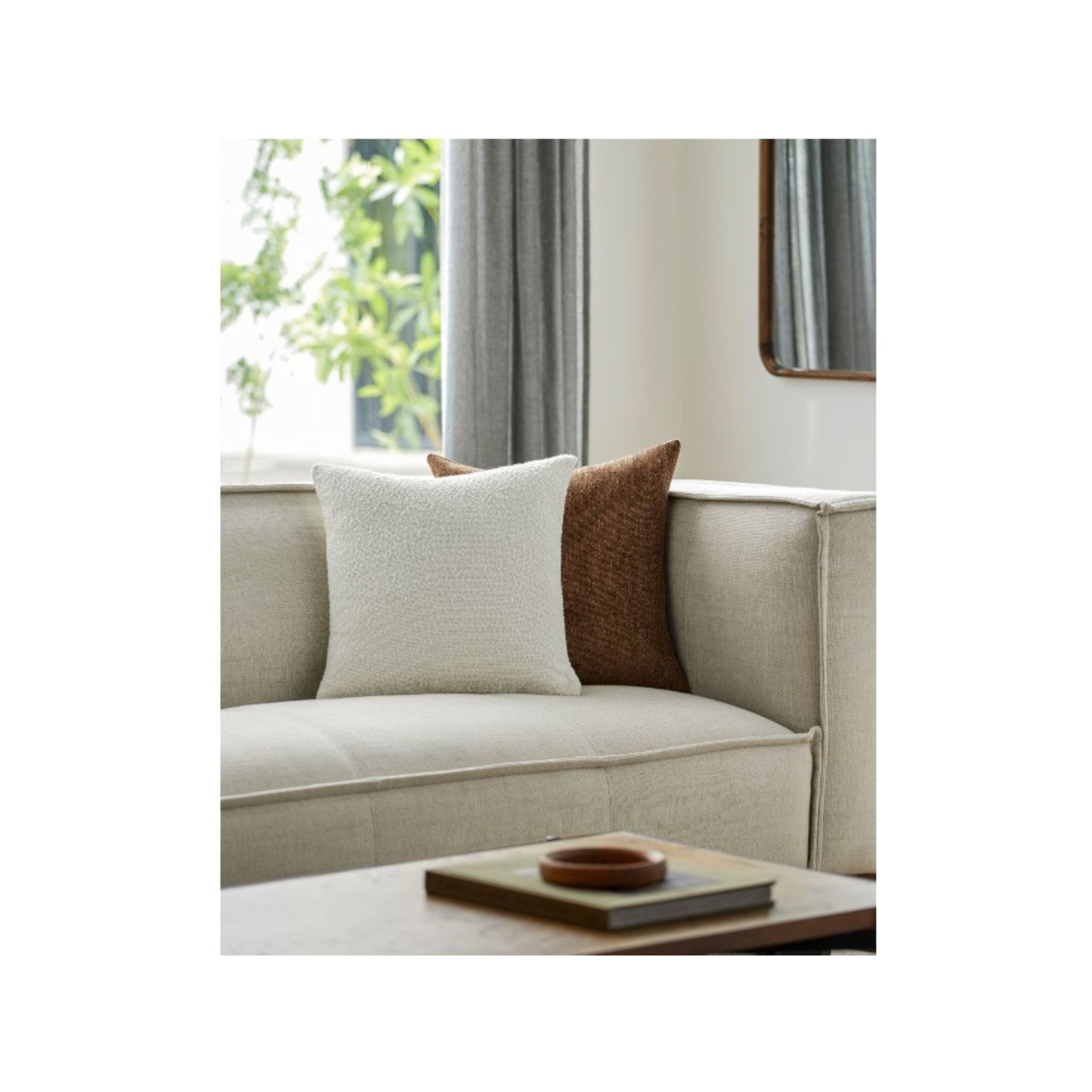 Ivory Poly Pillow 18"W x 18"H