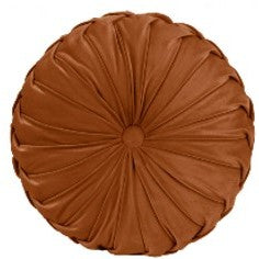 Sienna Velvet Pleated Round Poly Pillow 14"
