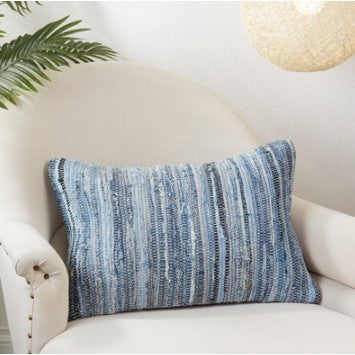 Denim Chindi Poly Pillow 20"W x 20"H