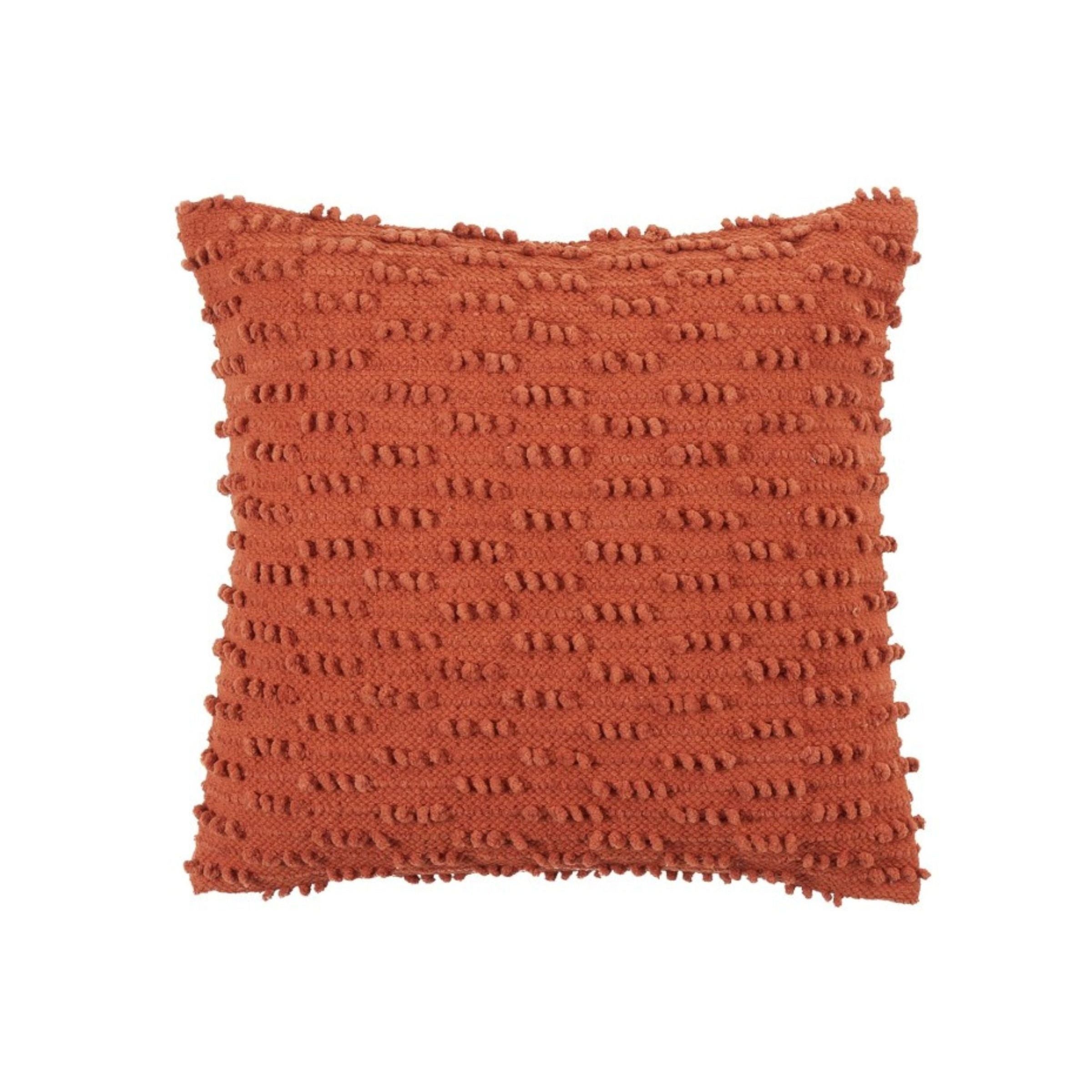 Rust Nubby Down Pillow 20"W x 20"H