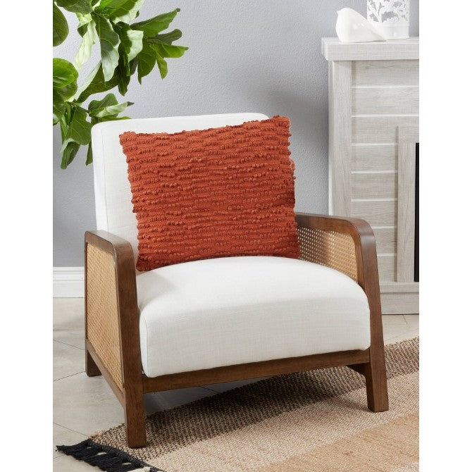 Rust Nubby Down Pillow 20"W x 20"H